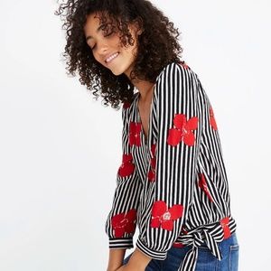 Madewell Wrap Top in Candied Orchids